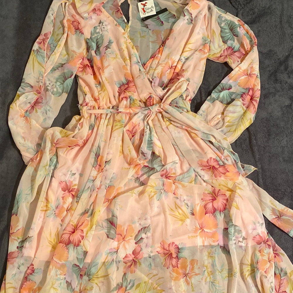 Perfectly Priscilla Floral Chiffon Maxi Dress